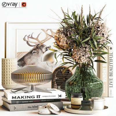 现代花瓶书籍化妆品摆件